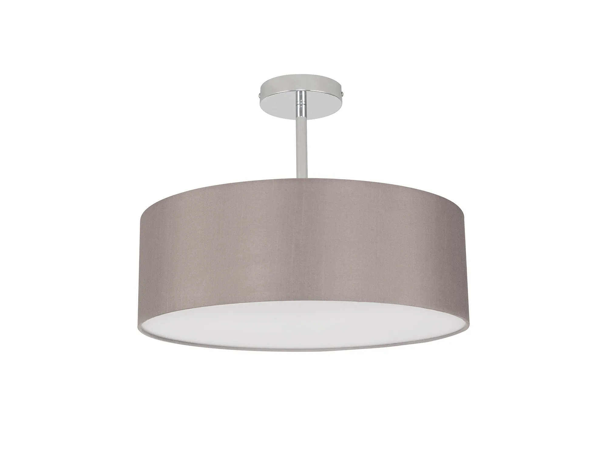Baymont 45cm Semi Flush 3 Light Polished Chrome, Grey DK0684  Deco Baymont CH GR